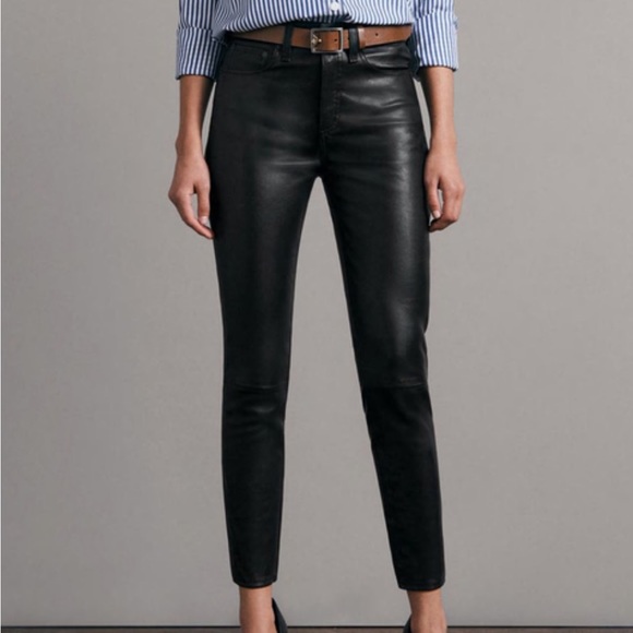 rag & bone Pants - Rag and Bone Nina High-Rise Skinny Leather Pant